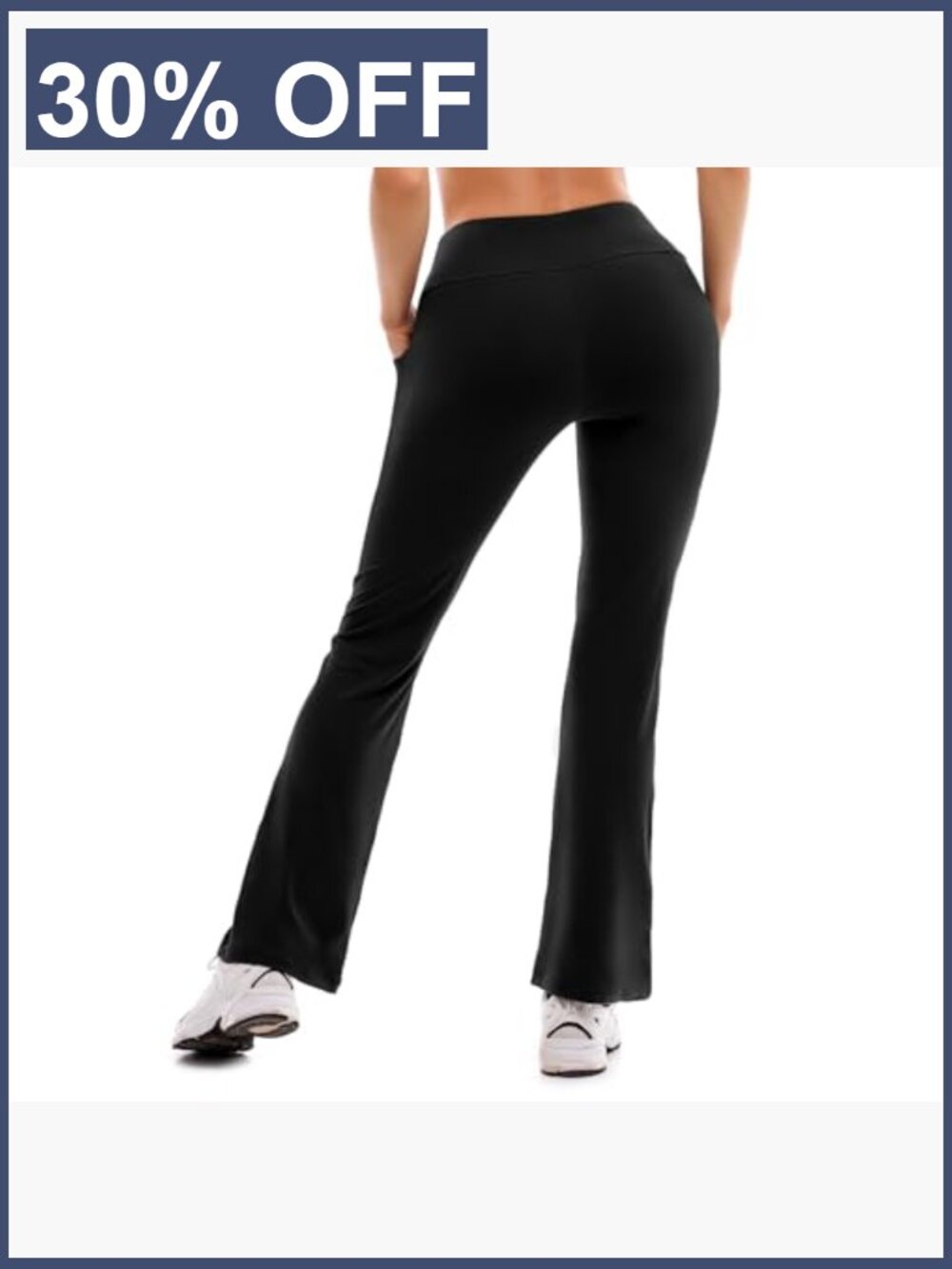 High Waisted Tummy Control Bootcut Yoga Pants with Pockets - Picture 3 of 7